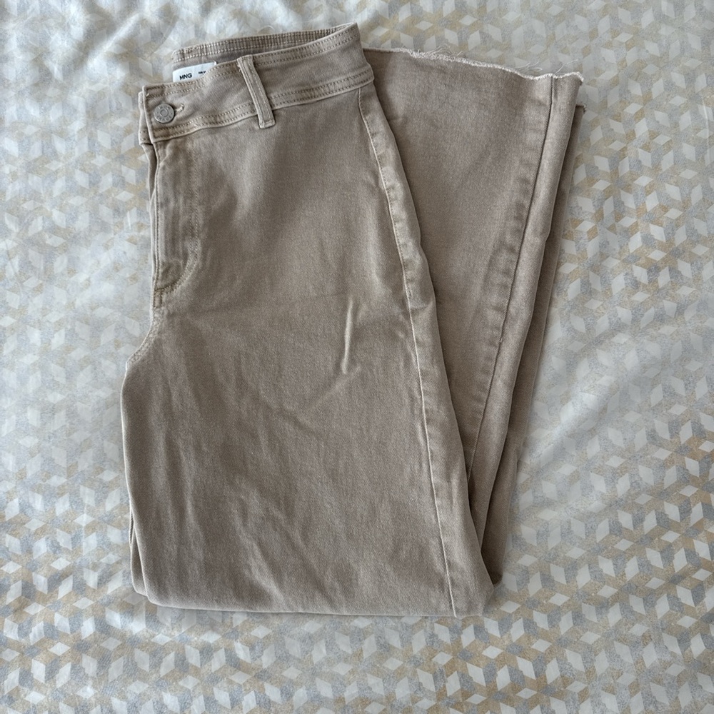 Mango Tan Flare & Wide Leg Jeans